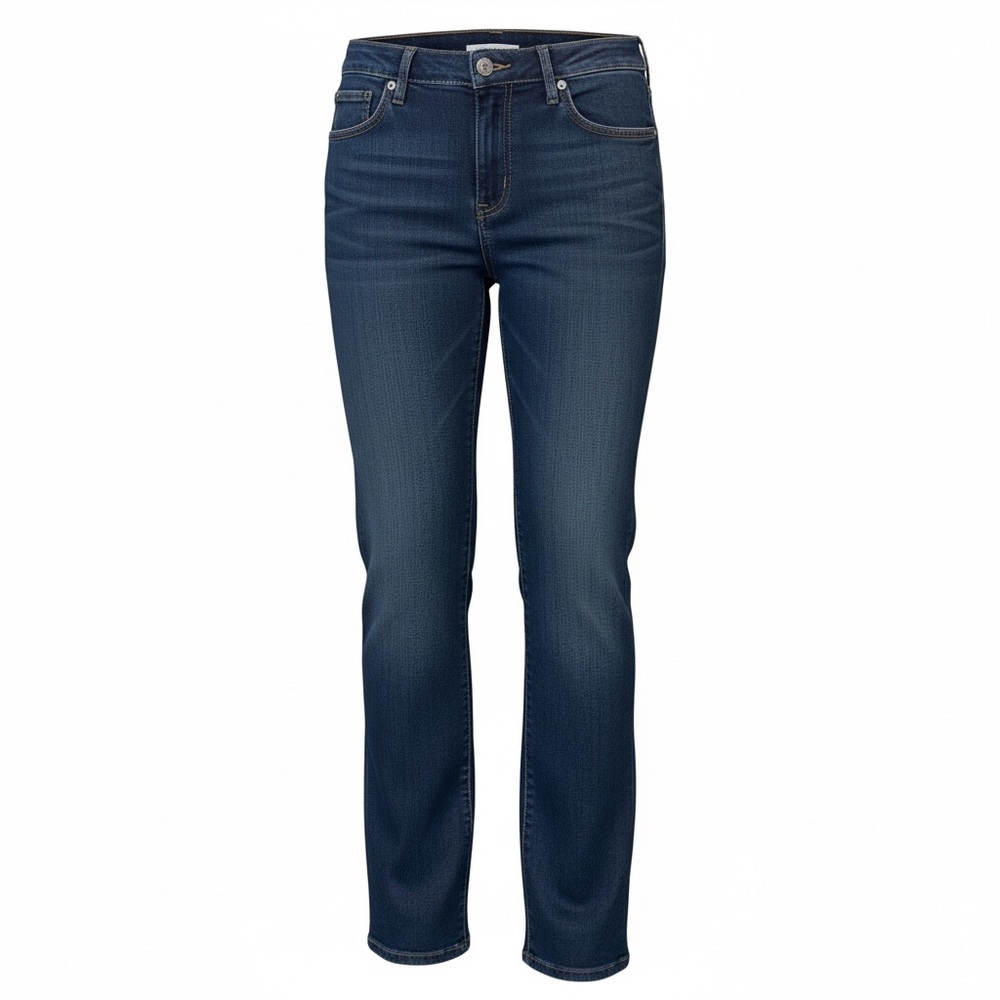 Michael Kors Women's size 8 Denim Jeans Silver tone Zipper Charm long inseam